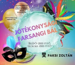 Jótékonysági farsangi bált rendezünk 