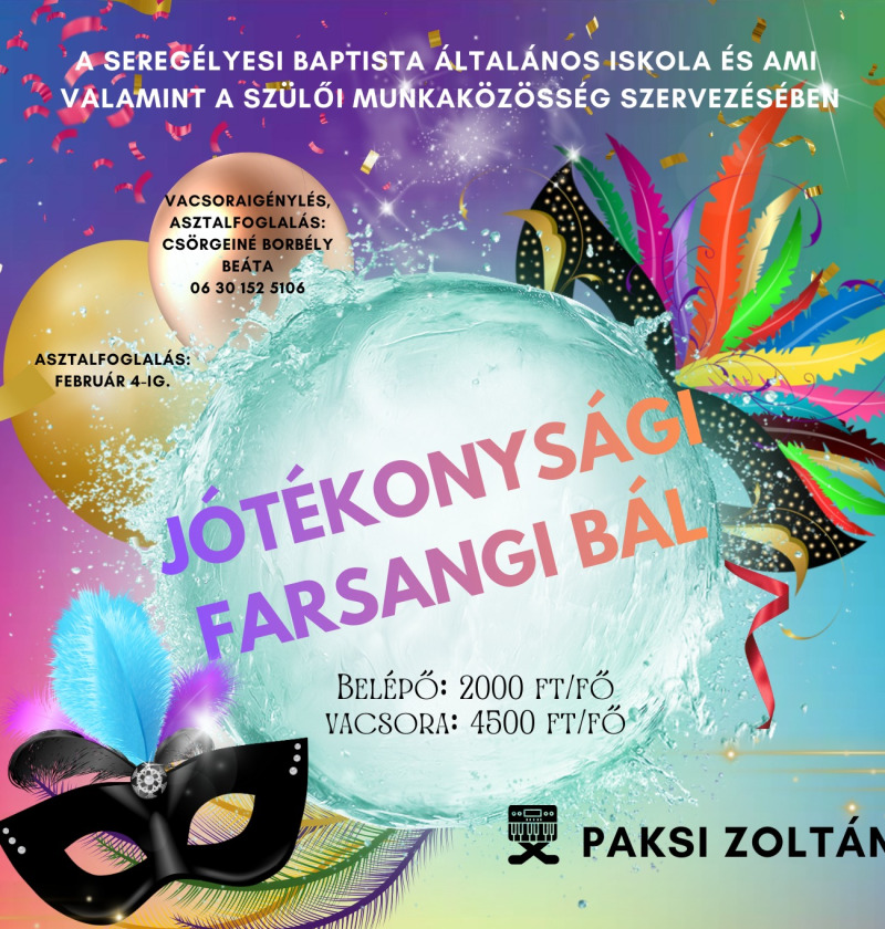 Jótékonysági farsangi bál!