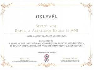 Iskolánk elismerésben részesült!