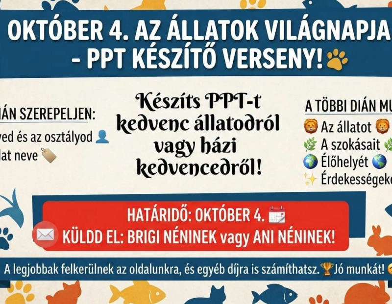 PPT készítő versenyt írtunk ki 